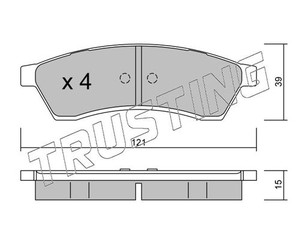 Колодки тормозные задние дисковые к-кт для Chevrolet Evanda 2004-2006 новый