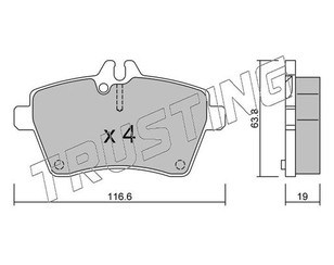 Колодки тормозные передние к-кт для Mercedes Benz W245 B-klasse 2005-2011 новый