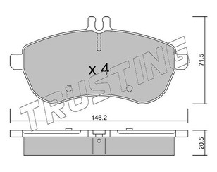 Колодки тормозные передние к-кт для Mercedes Benz W204 2007-2015 новый