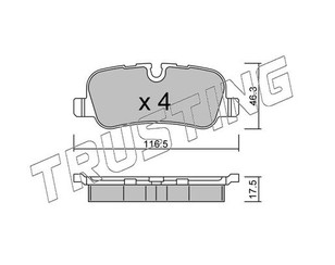 Колодки тормозные задние дисковые к-кт для Land Rover Discovery IV 2009-2016 новый