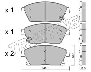 Колодки тормозные передние к-кт для Opel Mokka 2012-2019 новый