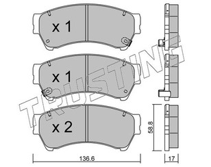 Колодки тормозные передние к-кт для Mazda Mazda 6 (GH) 2007-2013 новый