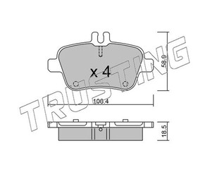 Колодки тормозные задние дисковые к-кт для Mercedes Benz W246 B-klasse 2012-2018 новый