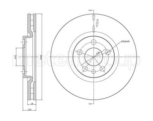 Диск тормозной передний вентилируемый для Citroen C8 2002-2014 новый