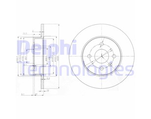 Диск тормозной задний для Opel Corsa C 2000-2006 новый