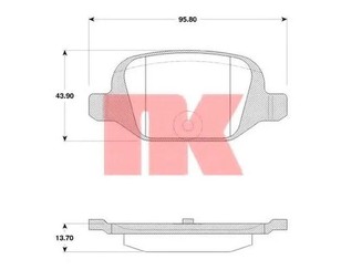 Колодки тормозные задние дисковые к-кт для Fiat Panda 2003-2012 новый