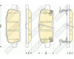 Колодки тормозные задние дисковые к-кт для Nissan X-Trail (T30) 2001-2006 новый