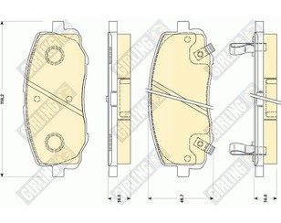 Колодки тормозные передние к-кт для Kia Picanto 2004-2011 новый