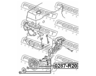 Ролик-натяжитель ручейкового ремня для Nissan Terrano II (R20) 1993-2006 новый