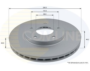 Диск тормозной передний вентилируемый для Nissan Almera Tino 2000-2006 новый