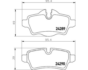 Колодки тормозные задние дисковые к-кт для Mini Cabrio R57 2008-2015 новый
