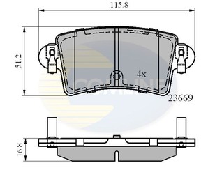 Колодки тормозные задние дисковые к-кт для Opel Movano 1998-2010 новый