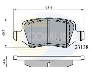 Колодки тормозные задние дисковые к-кт для Mercedes Benz VANEO W414 2001-2006 новый