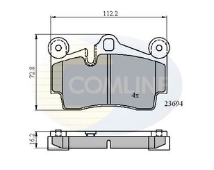 Колодки тормозные задние дисковые к-кт для Audi Q7 [4L] 2005-2015 новый