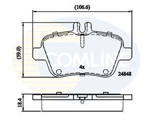 Колодки тормозные задние дисковые к-кт для Mercedes Benz W246 B-klasse 2012-2018 новый