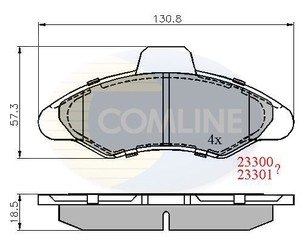 Колодки тормозные передние к-кт для Ford Escort/Orion 1990-1995 новый