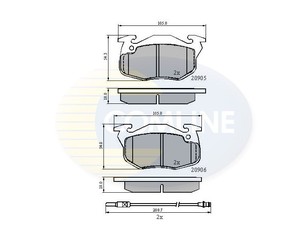 Колодки тормозные передние к-кт для Peugeot 405 1992-1997 новый