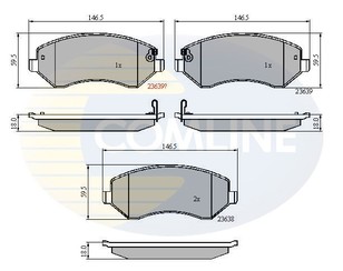 Колодки тормозные передние к-кт для Jeep Liberty (KJ) 2002-2006 новый