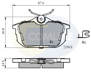 Колодки тормозные задние дисковые к-кт для Mitsubishi Carisma (DA) 1999-2003 новый