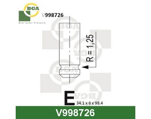 Клапан впускной для Nissan Primera P11E 1996-2002 новый