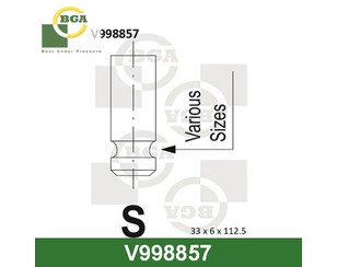 Клапан впускной 6 для Mitsubishi Pajero/Montero II (V1, V2, V3, V4) 1991-1996 новый