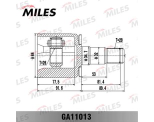 ШРУС внутренний передний для Mitsubishi Pajero/Montero Sport (K9) 1997-2008 новый