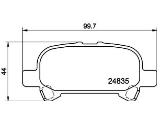 Колодки тормозные задние дисковые к-кт для Toyota Solara 2003-2009 новый