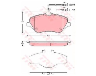 Колодки тормозные передние к-кт для Citroen C6 2006-2012 новый