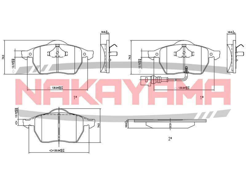 HP8366NY NAKAYAMA Колодки тормозные передние к-кт от производителя по ...