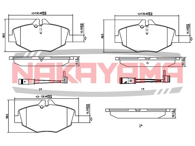 HP8431NY NAKAYAMA Колодки тормозные передние к-кт от производителя по ...