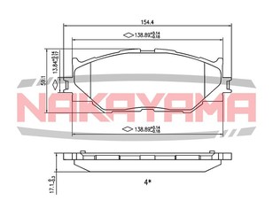 Колодки тормозные передние к-кт для Lexus IS 250/350 2005-2013 новый