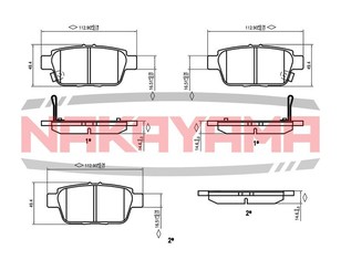 Колодки тормозные задние дисковые к-кт для Honda Ridgeline 2005-2014 новый