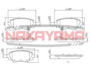 Колодки тормозные задние дисковые к-кт для Mazda Mazda 3 (BM/BN) 2013-2018 новый