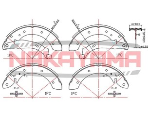 Колодки барабанные к-кт для Citroen Xsara Picasso 1999-2010 новый