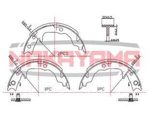 Колодки ручного тормоза к-кт для Citroen C-Crosser 2008-2013 новый