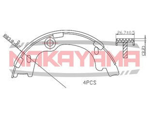 Колодки ручного тормоза к-кт для Hyundai ix35/Tucson 2010-2015 новый