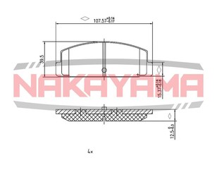 Колодки тормозные задние дисковые к-кт для Mazda 323 (BA) 1994-1998 новый