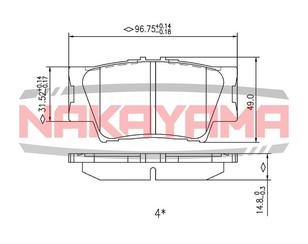 Колодки тормозные задние дисковые к-кт для Lexus ES (SV40) 2006-2012 новый