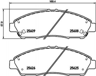 Колодки тормозные передние к-кт для Acura MDX 2014> новый