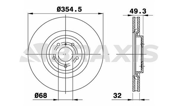 7 968 307 99 54. 40206-Et01a. Braxis ae0274 диск тормозной