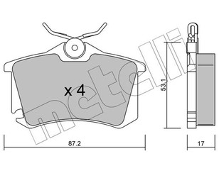 Колодки тормозные задние дисковые к-кт для Audi TT(8N) 1998-2006 новый