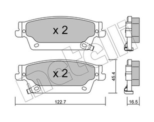 Колодки тормозные задние дисковые к-кт для Cadillac CTS 2002-2008 новый