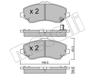 Колодки тормозные передние к-кт для Chrysler Grand Voyager/Grand Caravan (RT) 2007> новый