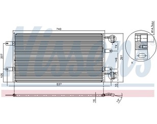 Радиатор кондиционера (конденсер) для Opel Vivaro 2001-2014 новый