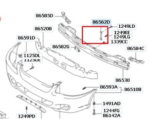 Кронштейн усилителя переднего бампера для Hyundai Accent II (+TAGAZ) 2000-2012 новый