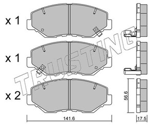 Колодки тормозные передние к-кт для Honda Element 2003-2010 новый