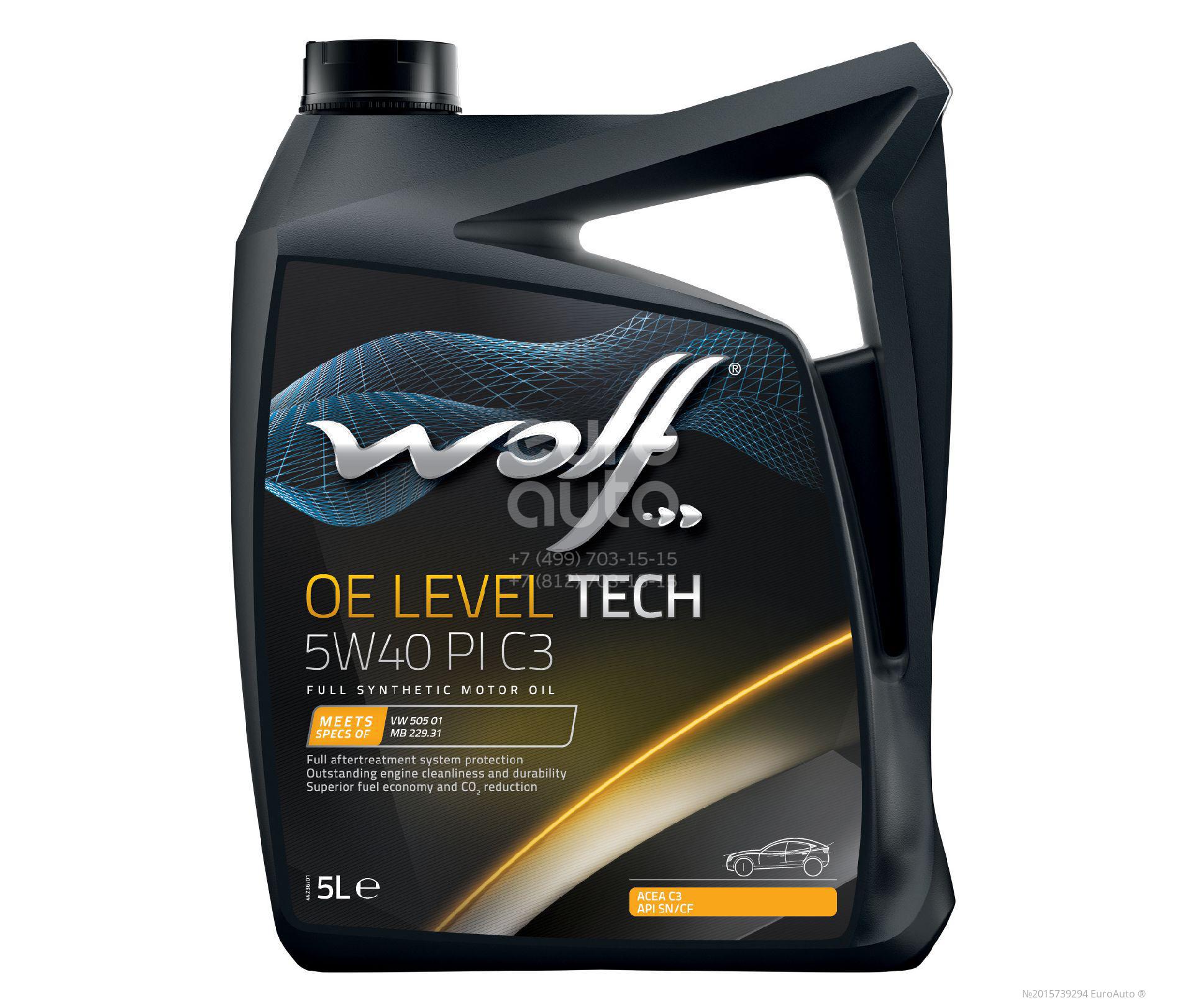 Масло WOLF OE LEVEL TECH 5W40 PI C3 5L купить в ЕвроАвто