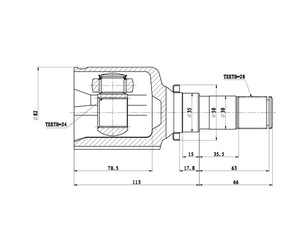 ШРУС внутренний передний для Mazda Mazda 5 (CR) 2005-2010 новый