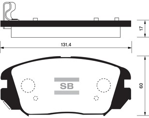 Колодки тормозные передние к-кт для Kia Soul 2009-2014 новый