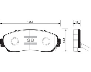 Колодки тормозные передние к-кт для Honda Crosstour 2010-2015 новый